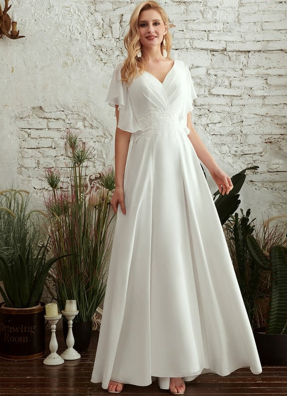 Robe de Soirée Vaporeuse Écrue