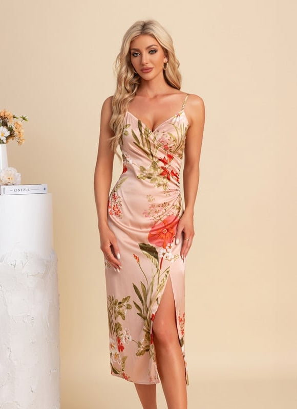 Robe de Soirée Satinée Fleurie - gallery 5