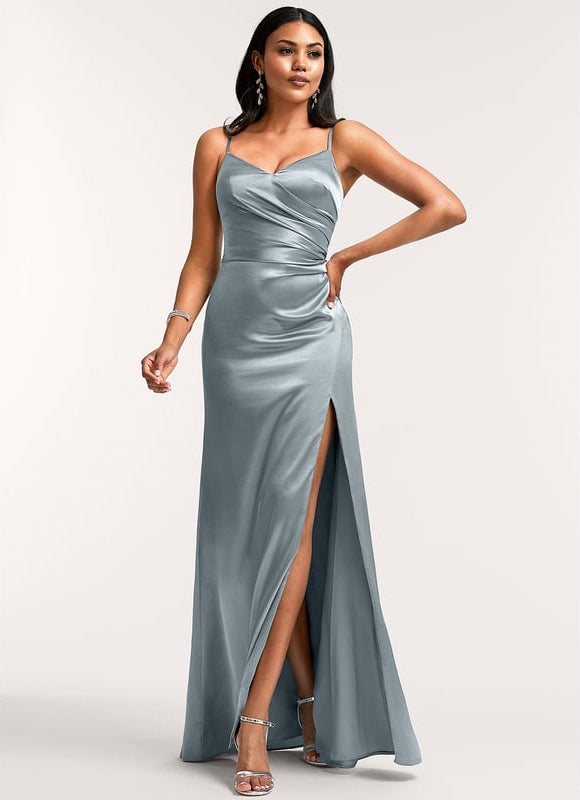 Robe de Soirée Dorée Fluide - gallery 1