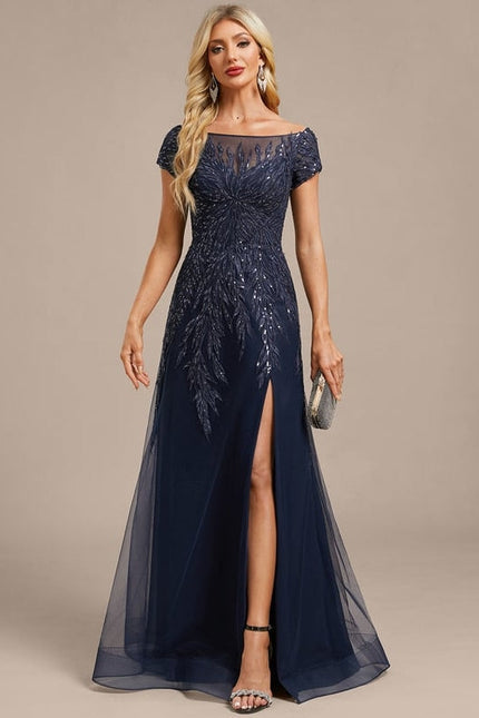 Robe de Soirée Tulle Marine