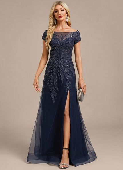 Robe de Soirée Tulle Marine