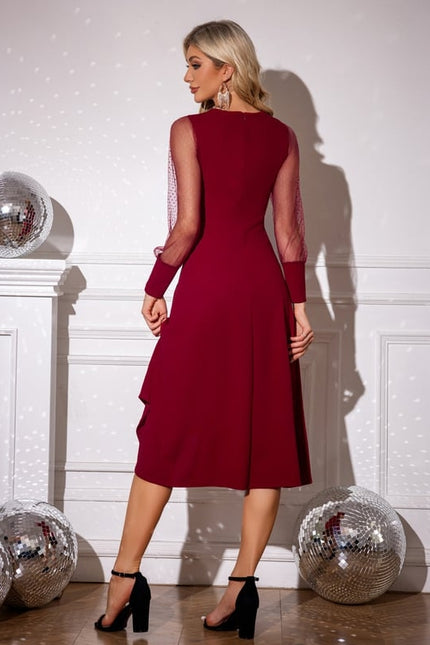 Robe De Soirée Col Bateau Rouge - gallery 1