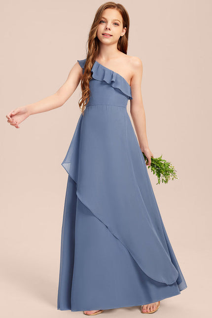 Robe de Soirée Bleu Chiffon Élégant