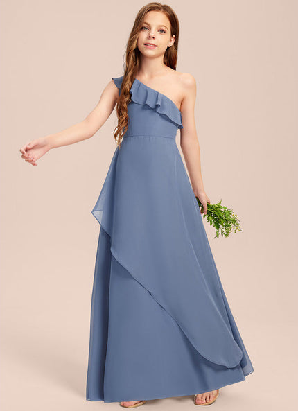 Robe de Soirée Bleu Chiffon Élégant