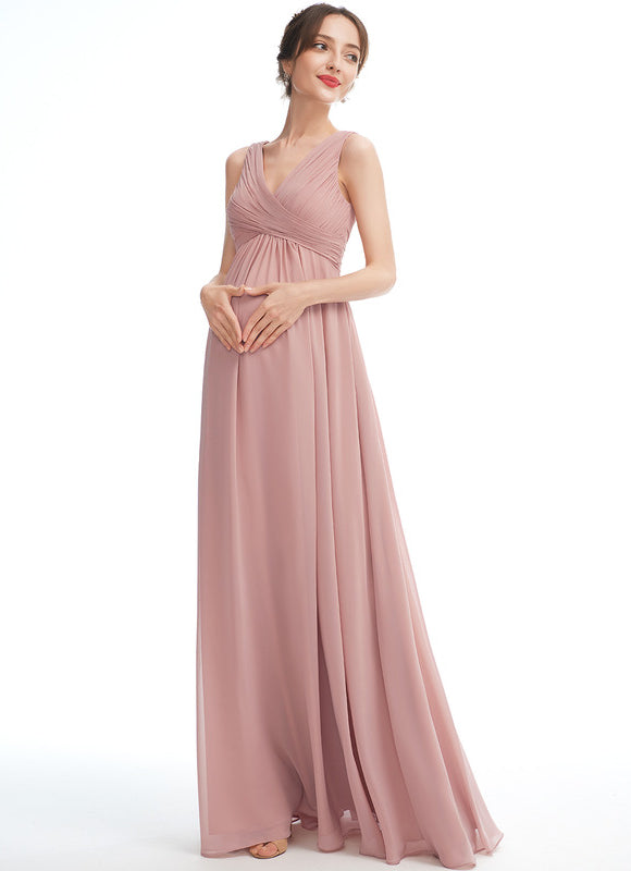 Robe de Soirée Longue Rosée - gallery 1