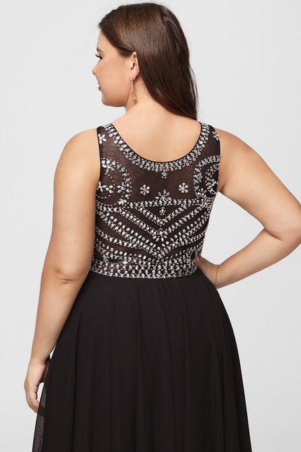 Robe de Soirée Noir Élégant Flottant - gallery 8