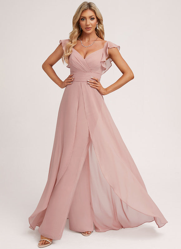 Robe Longue De Soirée Rose - gallery 5