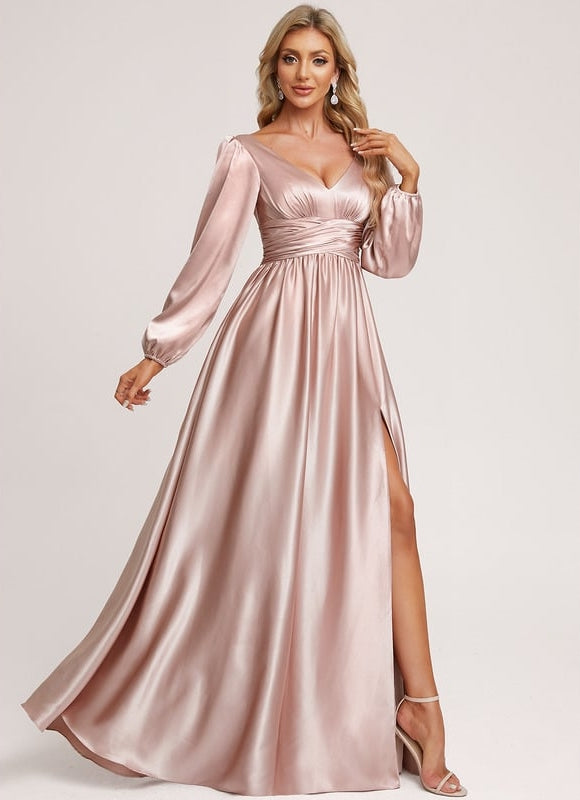 Robe de Soirée Dorée Fluide - gallery 4