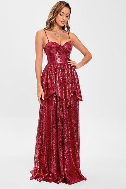 Robe de Soirée Rubis Pailletée - gallery 2