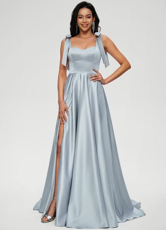 Robe de Soirée Lueur Céleste Satinée