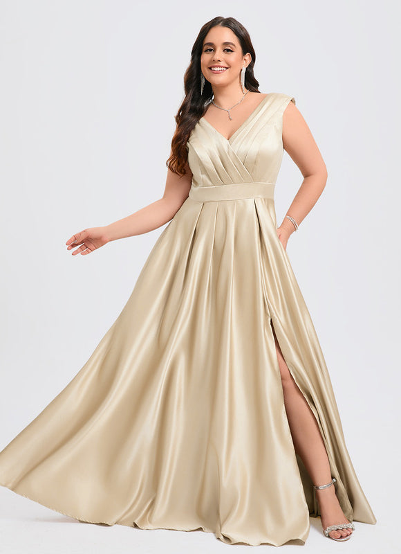 Robe de Soirée Satin Mauve Élégant - gallery 6