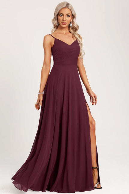 Robe de Soirée Mousseline Beige - gallery 2
