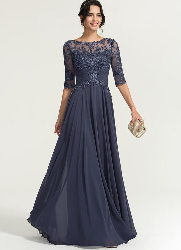 Robe de Soirée Élégance Marine Aérienne - gallery 4