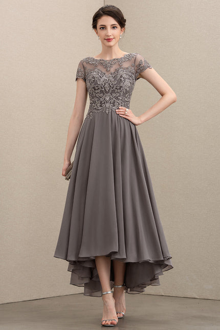 Robe de Soirée Élégance Grise Satinée - gallery 1