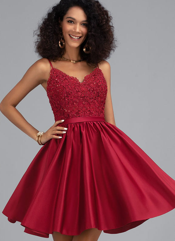 Robe de Soirée Rouge Éclat Céleste