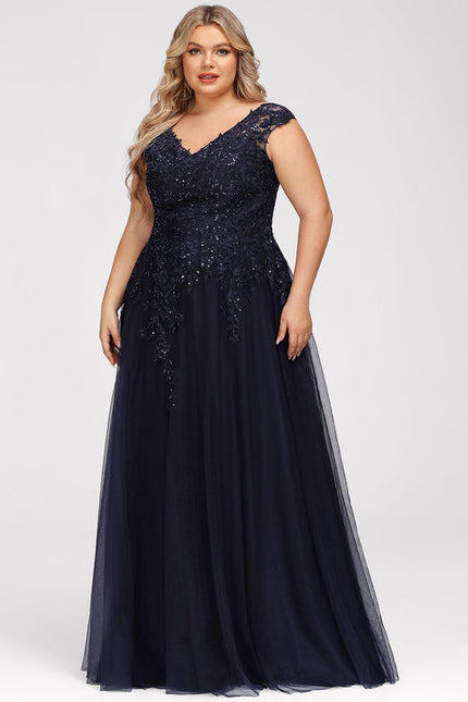 Robe de Soirée Tulle Grise - gallery 9