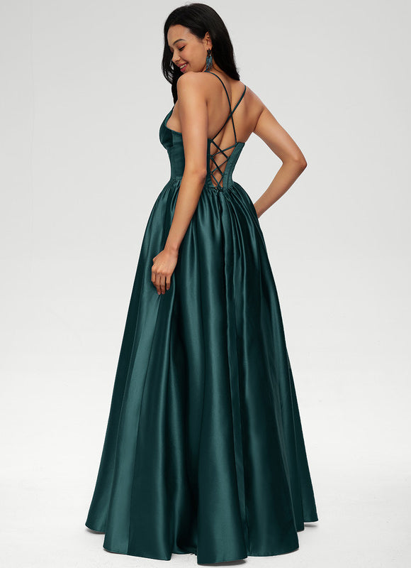Robe de Soirée Émeraude Satinée - gallery 3