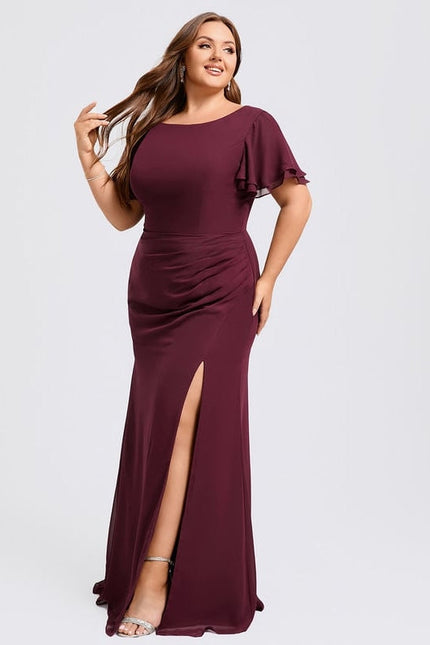 Robe de Soirée Longue Bordeau Chic - gallery 5