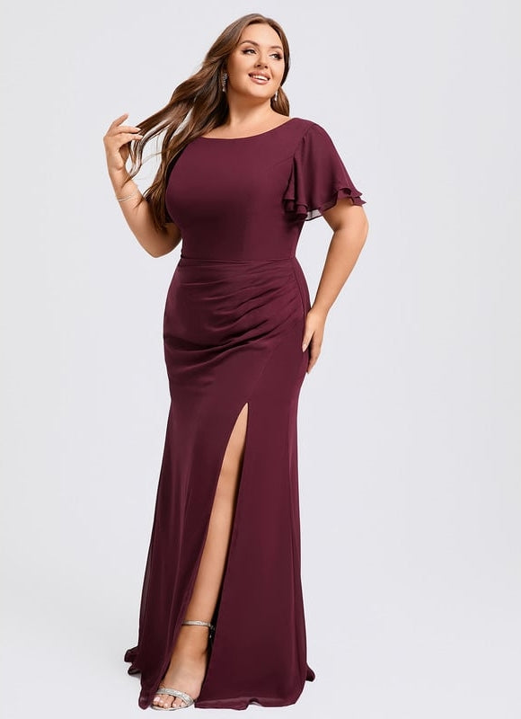 Robe de Soirée Longue Bordeau Chic - gallery 5