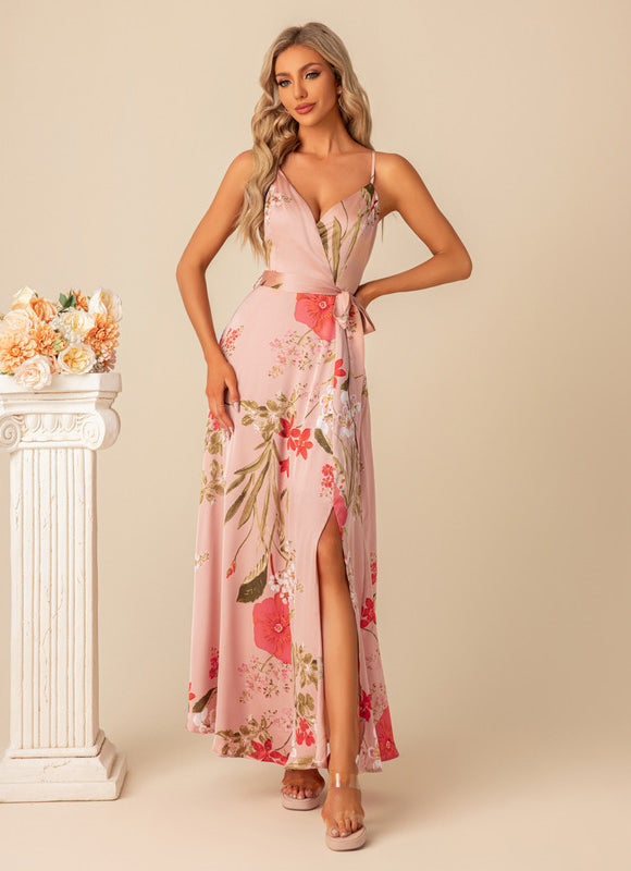 Robe de Soirée Floral Satinée - gallery 1