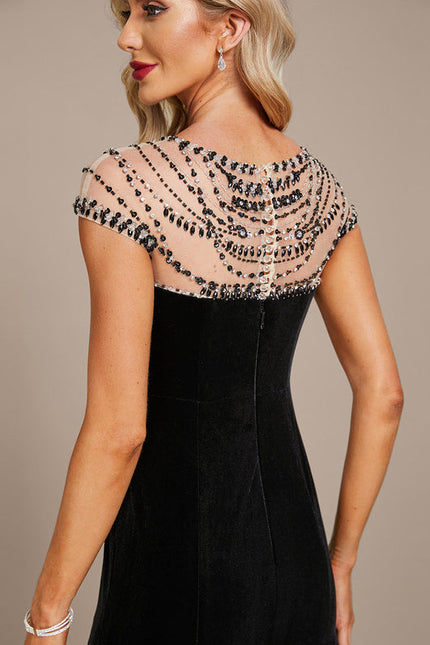 Robe de Soirée Velours Éclat Noir - gallery 1
