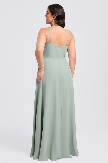Robe de Soirée Fluide Vert Deau - gallery 9