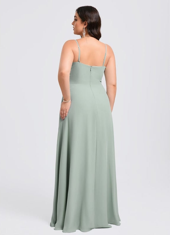 Robe de Soirée Fluide Vert Deau - gallery 9
