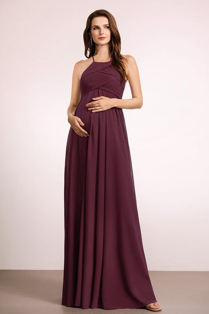 Robe de Soirée Longue Aubergine - gallery 1