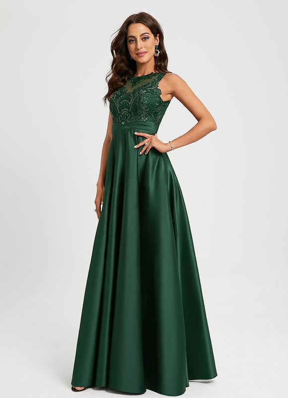 Robe de Soirée Élégance Satinée Émeraude - gallery 4