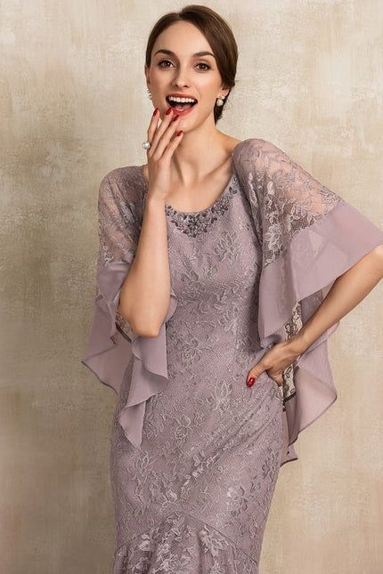 Robe de Soirée Velours Lavande - gallery 1