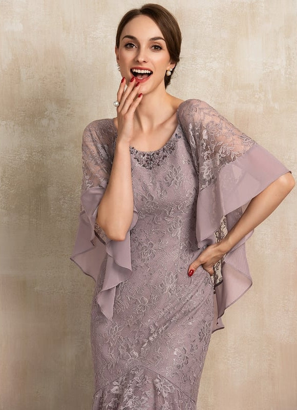 Robe de Soirée Velours Lavande - gallery 1