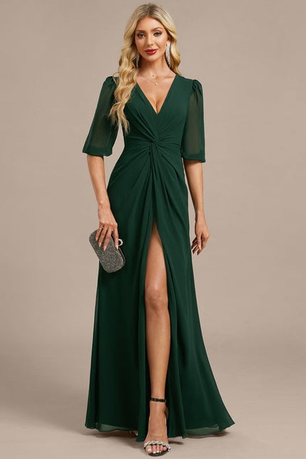 Robe de Soirée Fluide Émeraude