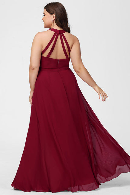 Robe de Soirée Mousseline Beige - gallery 7
