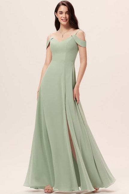 Robe de Soirée Mousseline Beige - gallery 4