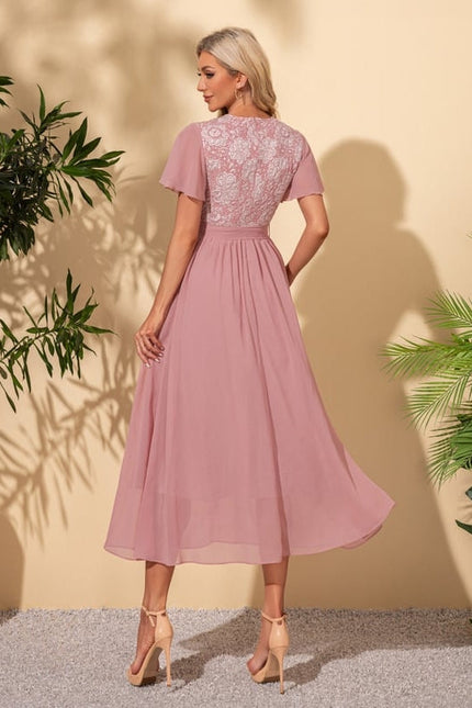 Robe de Soirée Rosée Éthérée - gallery 1