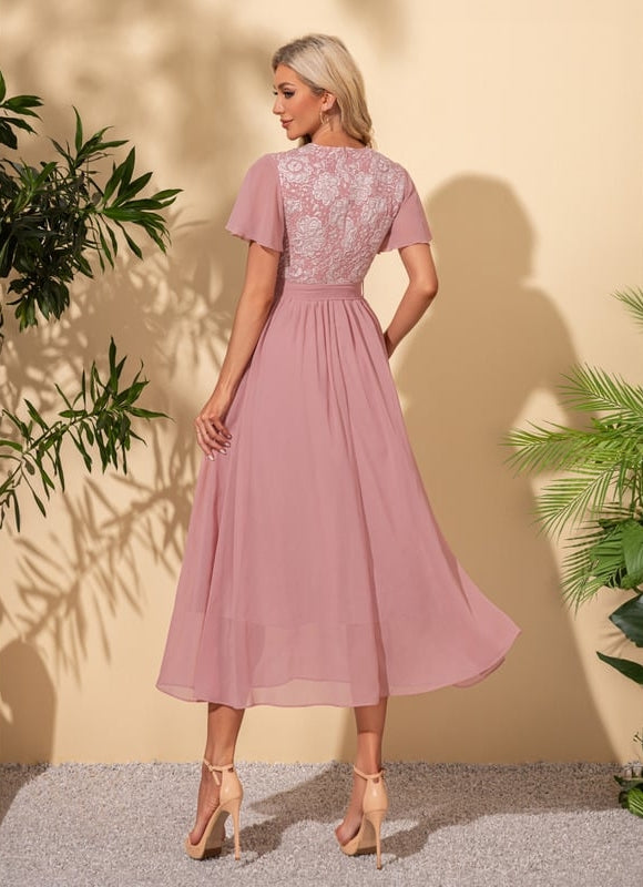Robe de Soirée Rosée Éthérée - gallery 1