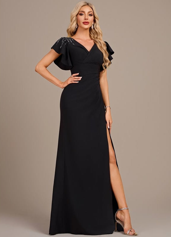 Robe De Soirée Longue A Volant - gallery 3