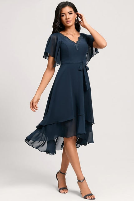 Robe de Soirée Flottante Marine - gallery 4