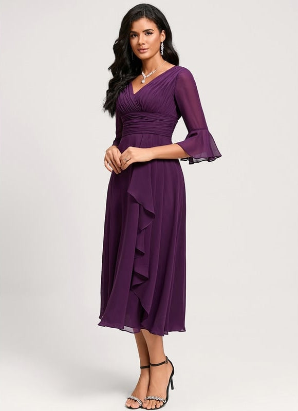Robe de Soirée Florale Marine - gallery 8