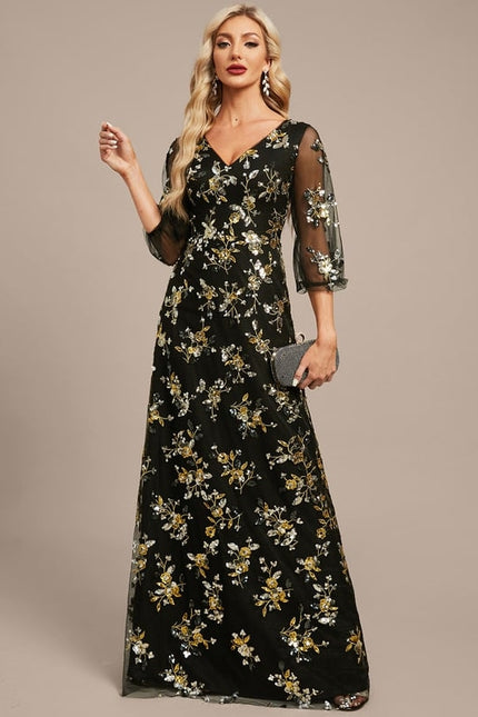 Robe de Soirée Fleurie Éclatante - gallery 2