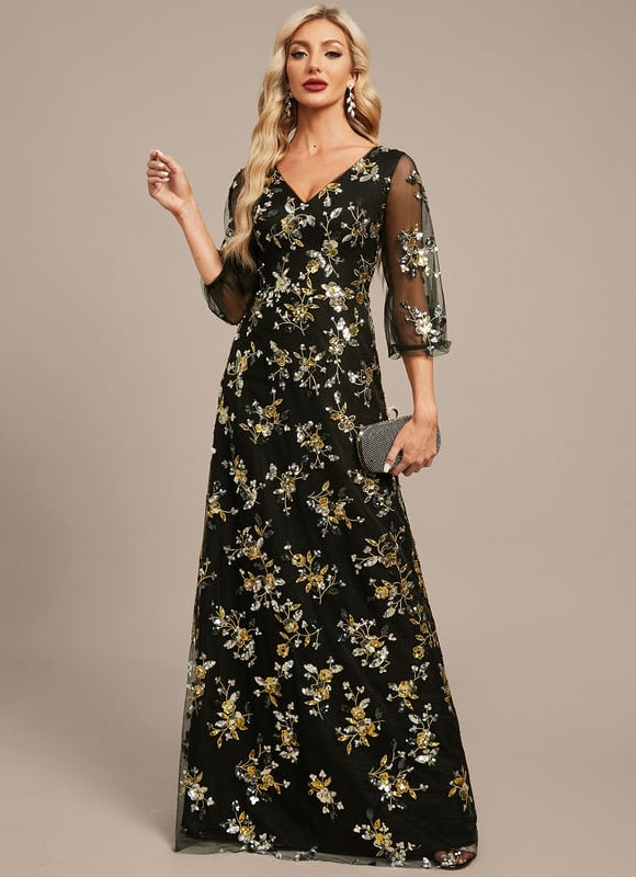 Robe de Soirée Fleurie Éclatante - gallery 2