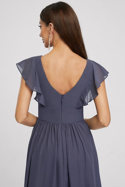 Robe De Soirée Mousseline Rouge - gallery 5