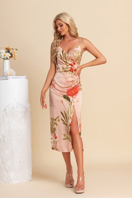 Robe de Soirée Satinée Fleurie - gallery 3