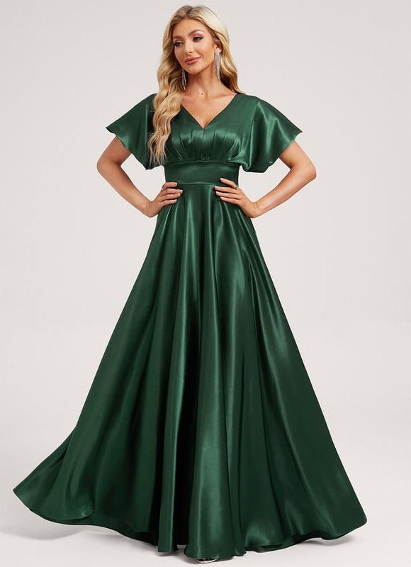 Robe de Soirée Dorée Fluide - gallery 2