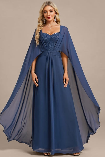Robe de Soirée Fluide Bleue
