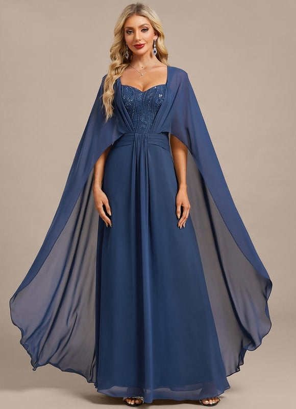 Robe de Soirée Fluide Bleue
