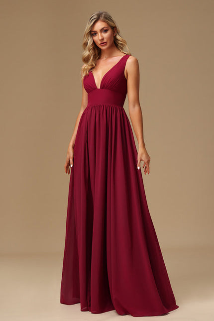 Robe de Soirée Mousseline Beige - gallery 2