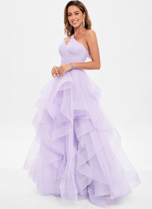 Robe de Soirée Violet Flottant - gallery 2