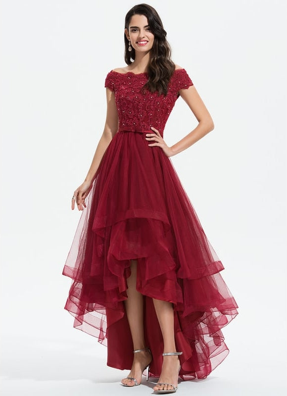Robe de Soirée Élégance Rubis Tulle - gallery 2