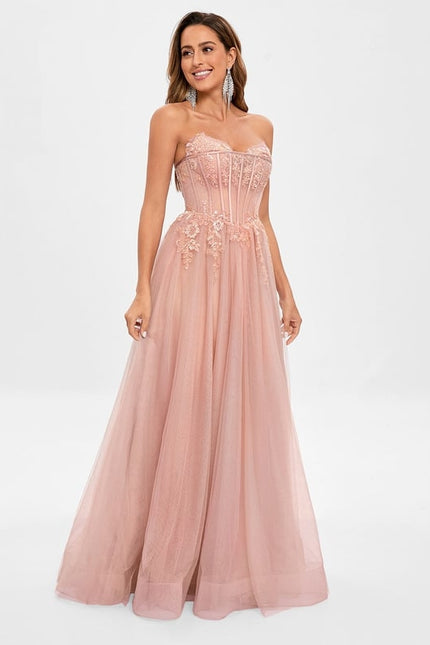 Robe de Soirée De Gala Rosée - gallery 3